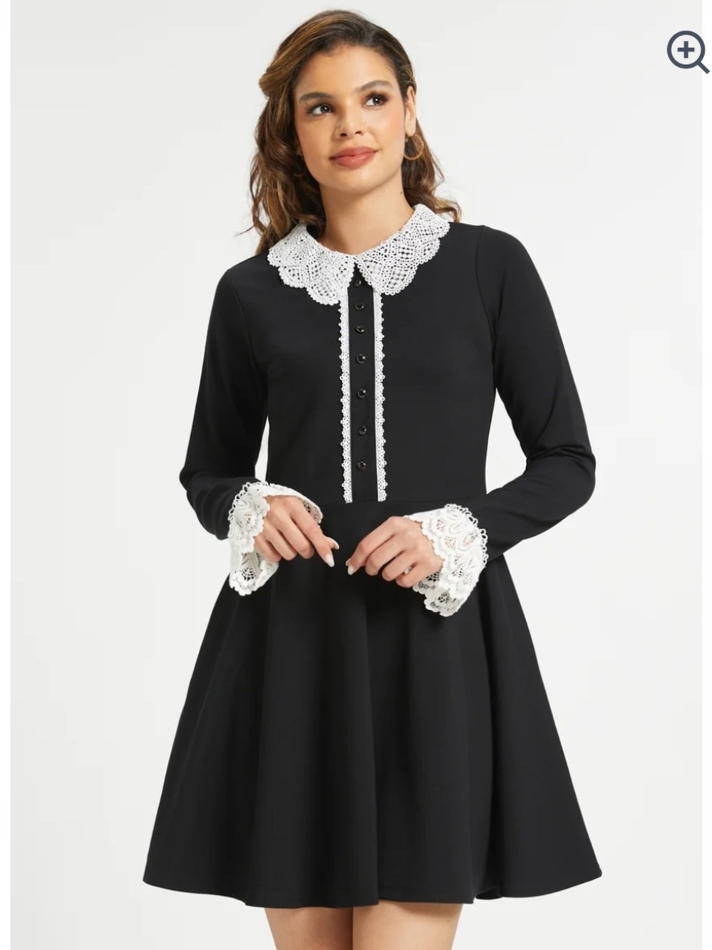 Modcloth Midnight Manor Fit & Flare Dress Black & White Size XL